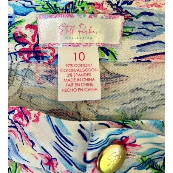 NWOT Stella Parker Women’s Tropical Beach Print Chino Shorts size 10 - Picture 6 of 6